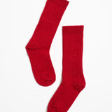Jamie Haller - Ribbed Crew Socks in Red
