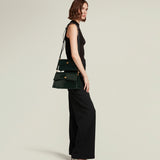 Métier - Roma Shoulder Bag Glossy Calfskin Forest Green