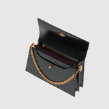 Métier - Roma Shoulder Bag Glossy Calfskin Forest Green