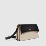 Métier - Roma Shoulder Bag Natural Linen and Apple Leather