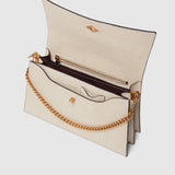 Métier - Roma Shoulder Bag Natural Linen and Apple Leather