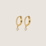 Kinn - Romy Pavé Huggie Earrings Round