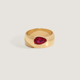Kinn - Porter Cigar Band Ring Pear Ruby