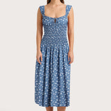 Faithfull - Yerres Midi Dress Floral Blue
