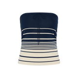 Faithfull - Arlette Strapless Top Navy Cream Stripe