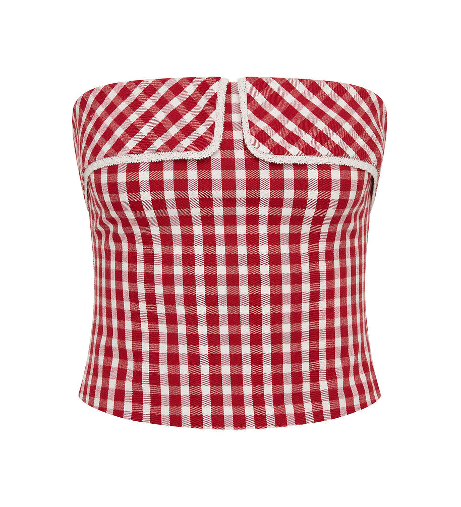 Posse - EBONY STRAPLESS TOP