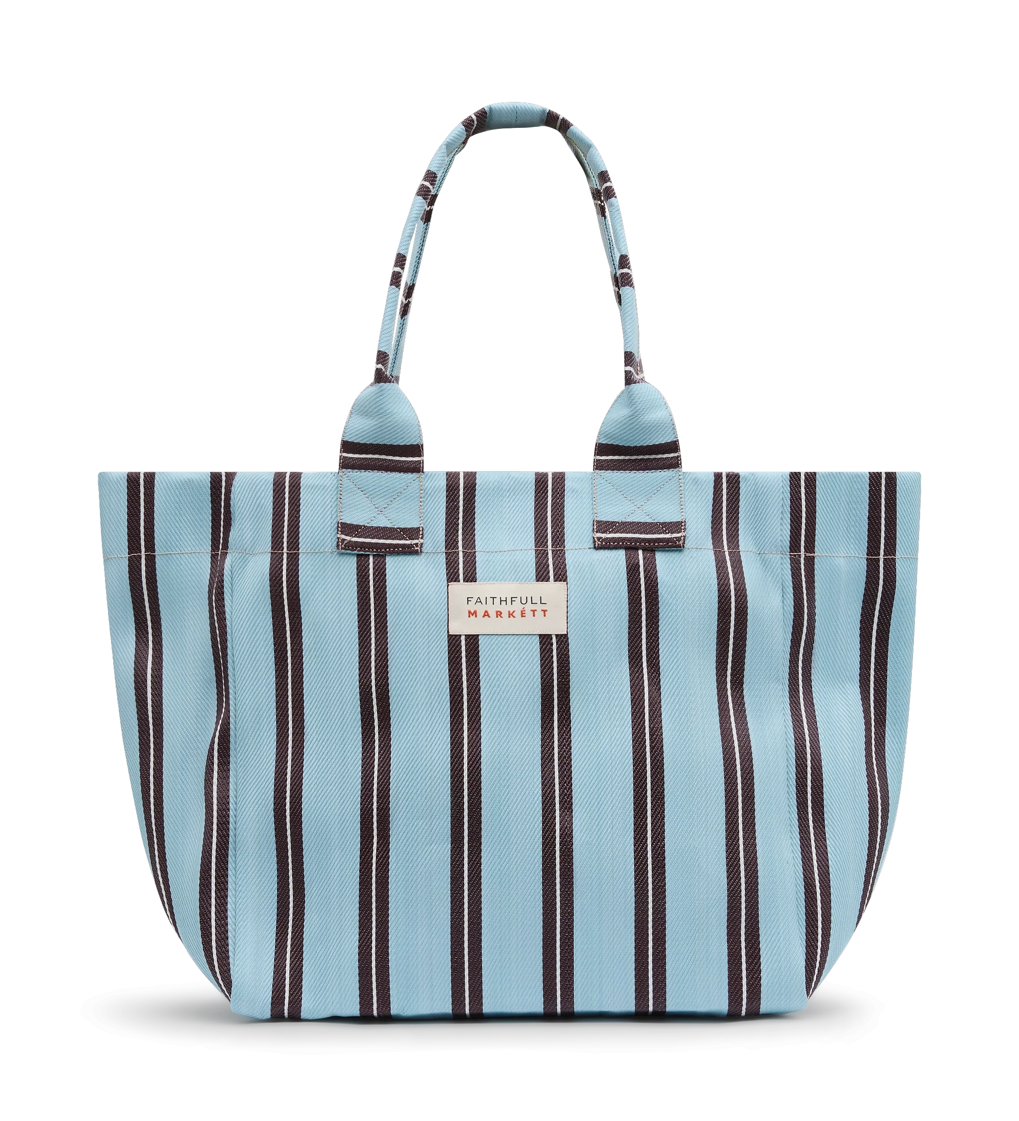 Faithfull - Markett Tote Bag Stripe Aqua Chocolate