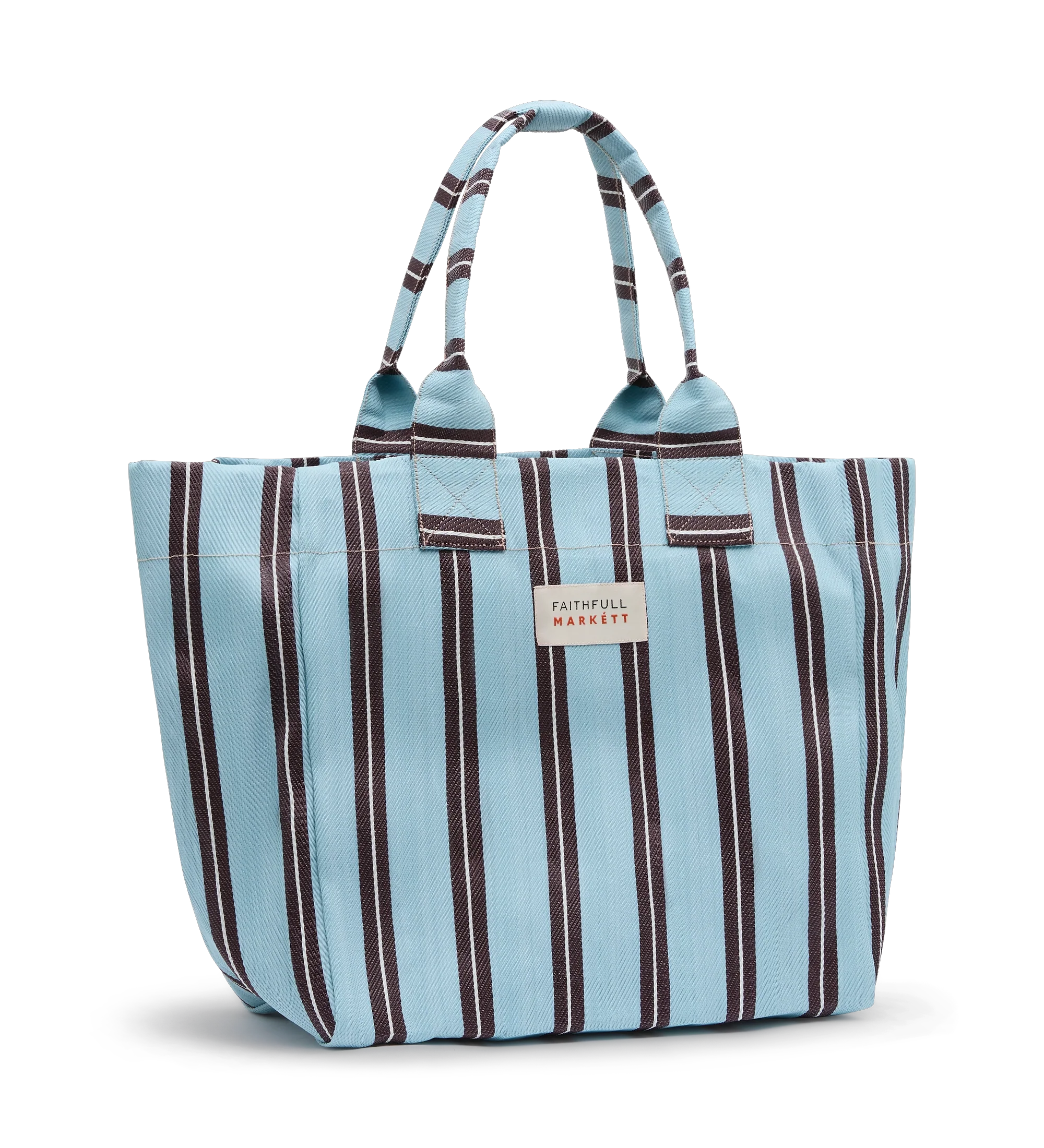 Faithfull - Markett Tote Bag Stripe Aqua Chocolate