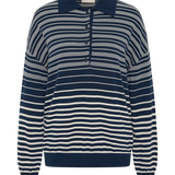 Faithfull - Harlow Polo Scandi Stripe Navy Cream