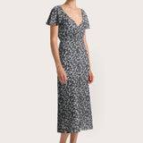 Faithfull - Aurelie Midi Dress Leilani Charred Navy - Final Sale