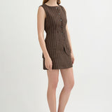 Posse - EMMA VEST - CHOCOLATE CREAM PINSTRIPE