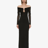 Christopher Esber - Orbit Ruched Sheer Rib Column Dress
