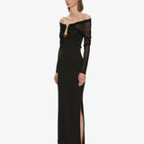 Christopher Esber - Orbit Ruched Sheer Rib Column Dress