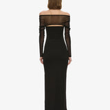 Christopher Esber - Orbit Ruched Sheer Rib Column Dress