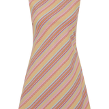 Faithfull - Julia Mini Dress Agua Stripe Mustard