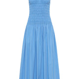 Faithfull - Palomar Midi Dress Mico Pinstripe Azul