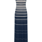 Faithfull - Axel Maxi Dress Accordion Stripe Cream Navy - Final Sale