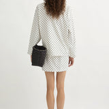 Posse - BEA LONG SLEEVE TOP - CREAM BLACK POLKA DOT