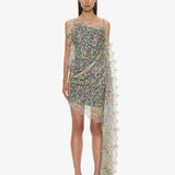 Christopher Esber - Hand Painted Draped Lace Mini Dress