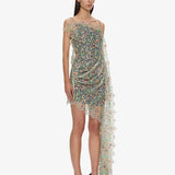 Christopher Esber - Hand Painted Draped Lace Mini Dress