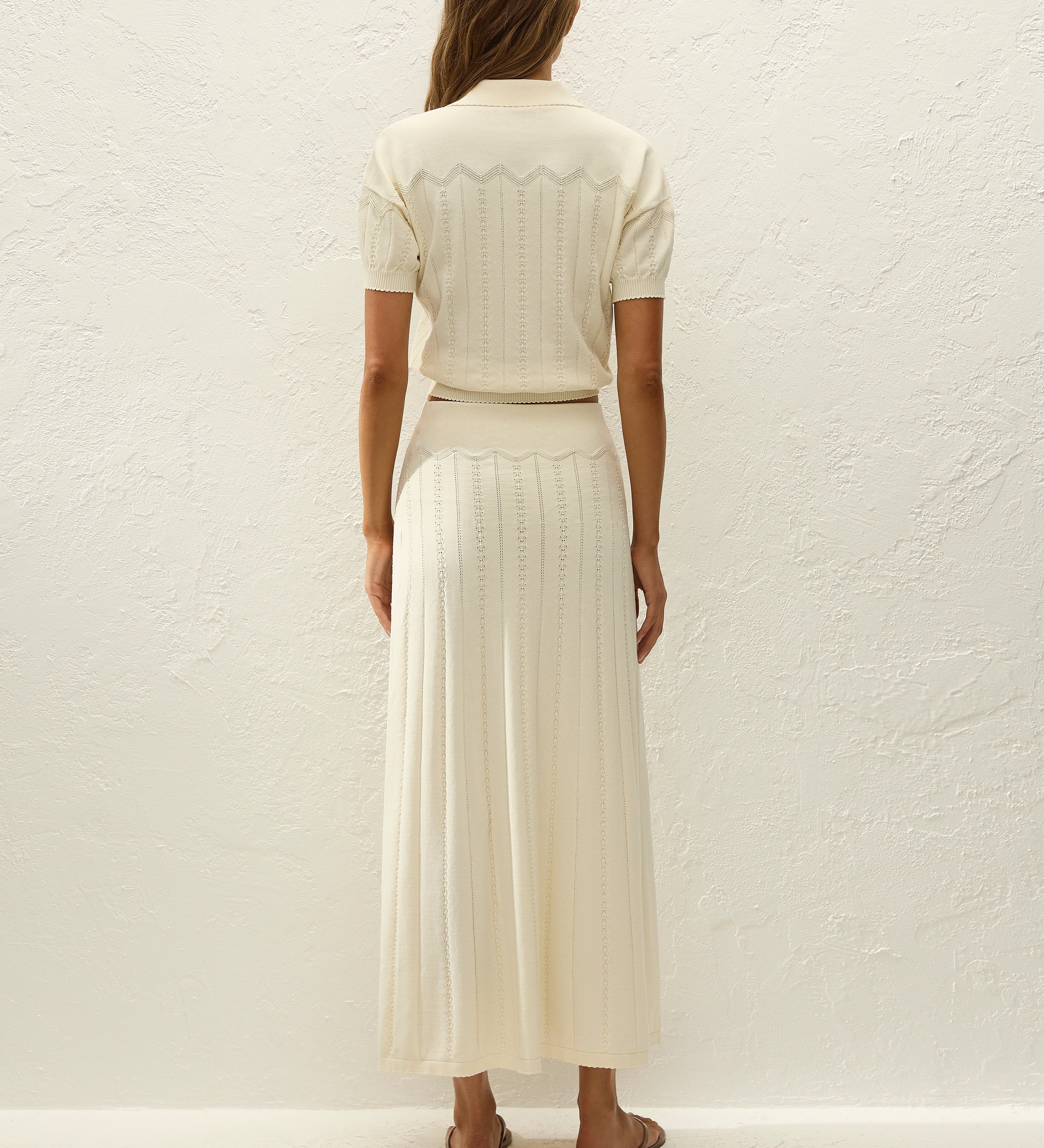 Faithfull - Mieralla Maxi Skirt Maja Pointelle Vintage White