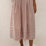 Faithfull - Cales Skirt Paloma Check Cinnamon White