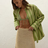 Faithfull - Clemente Shirt Ombre Stripe Juniper