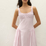 Faithfull - Marcella Midi Dress Fiori Stripe Palazzo