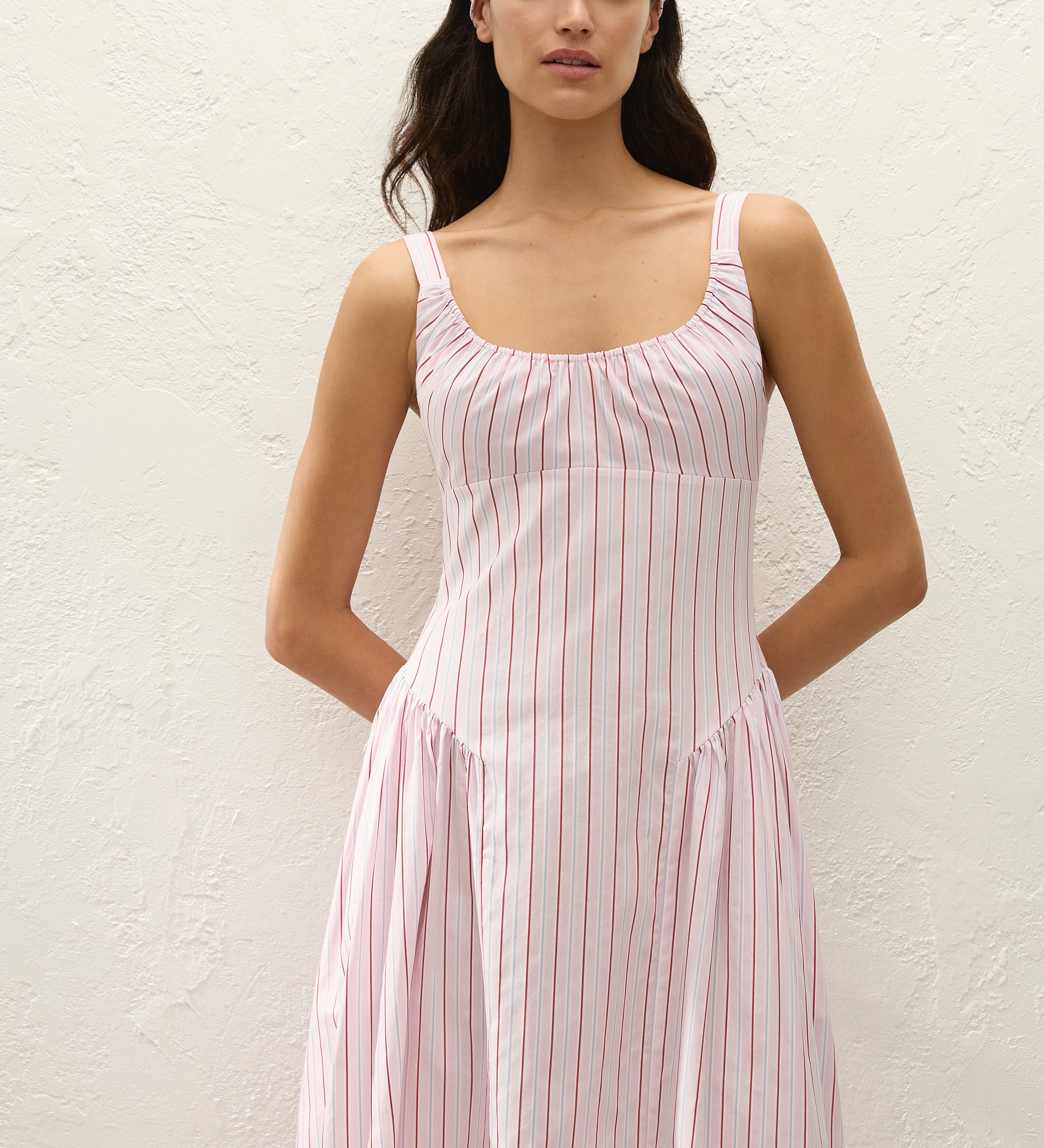 Faithfull - Marcella Midi Dress Fiori Stripe Palazzo