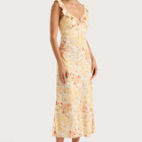 Faithfull - Yvonne Midi Dress Adeline Floral Yellow