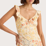 Faithfull - Yvonne Midi Dress Adeline Floral Yellow