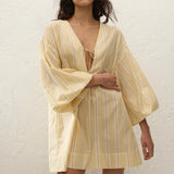 Faithfull - Pia Mini Dress Ombre Stripe Faded Mustard