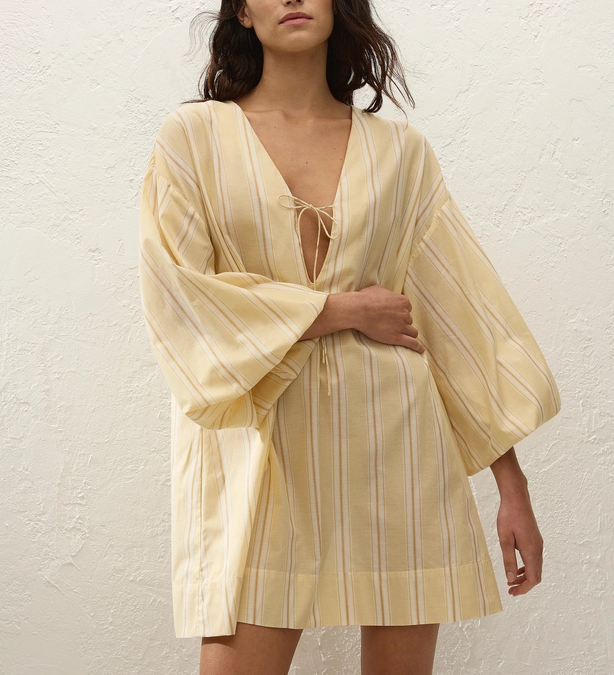 Faithfull - Pia Mini Dress Ombre Stripe Faded Mustard