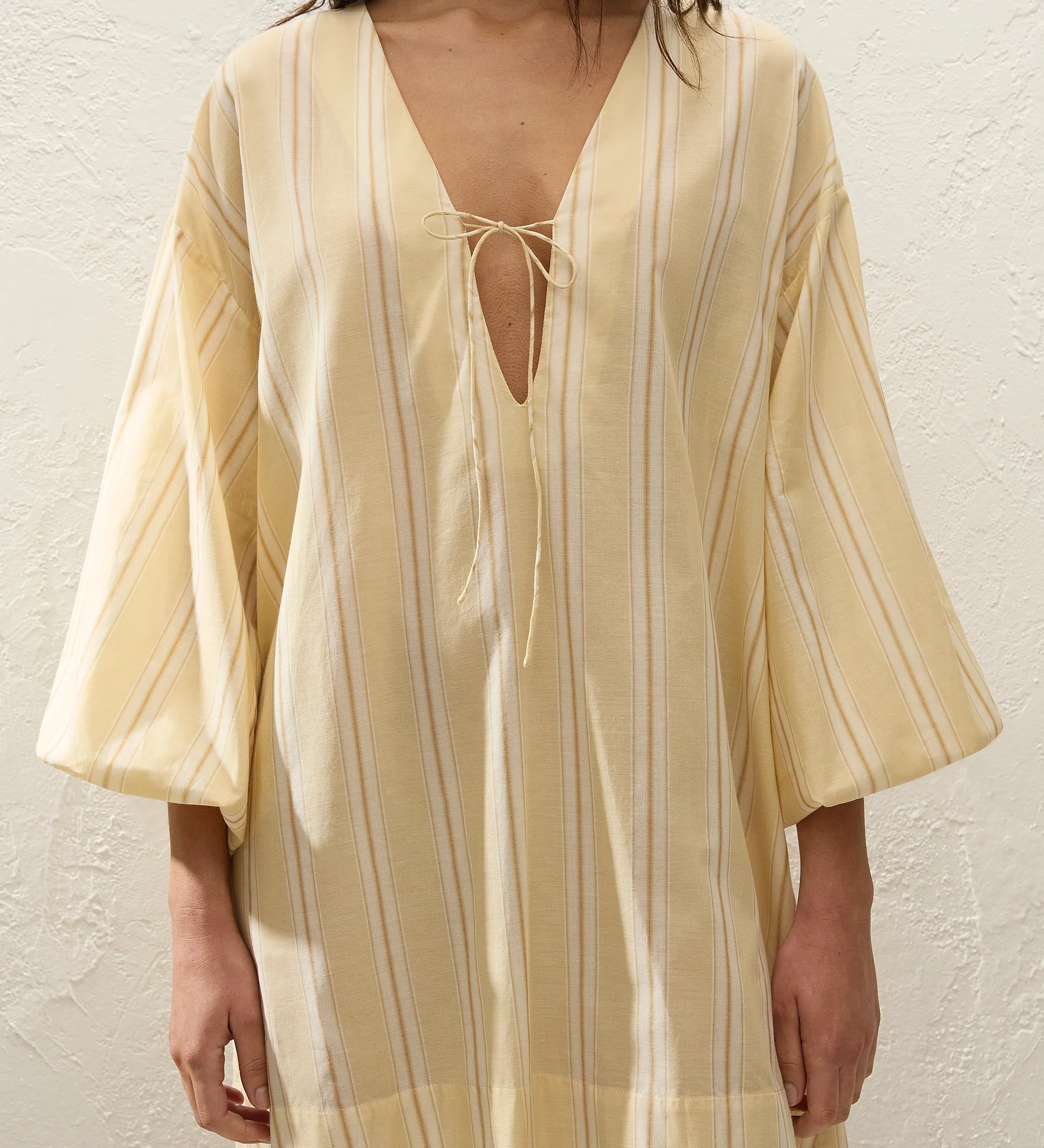 Faithfull - Pia Mini Dress Ombre Stripe Faded Mustard