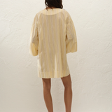 Faithfull - Pia Mini Dress Ombre Stripe Faded Mustard