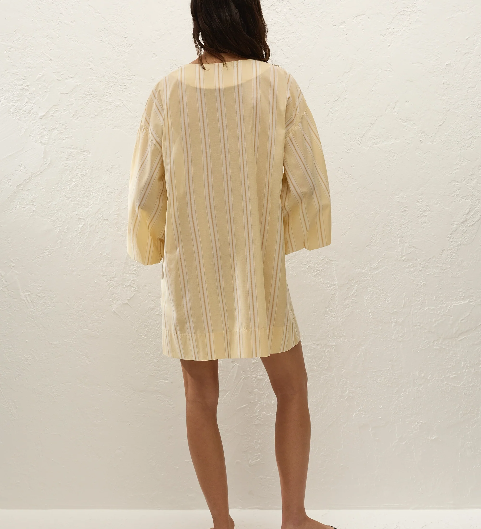 Faithfull - Pia Mini Dress Ombre Stripe Faded Mustard