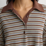 Faithfull - Ivana Polo Shirt La Palma Stripe Carob