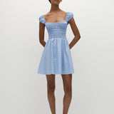 Faithfull - Lene Mini Dress Micro Gingham Soft Blue - Final Sale