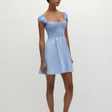 Faithfull - Lene Mini Dress Micro Gingham Soft Blue - Final Sale