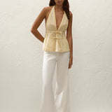Faithfull - Ermita Top Ombre Stripe Faded Mustard