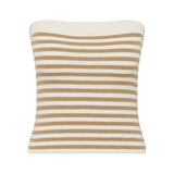 Posse - ARI STRAPLESS TOP - TAN STRIPE