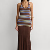 Faithfull - Camile Maxi Dress La Palma Stripe Carob