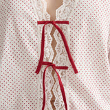 Posse - MARLOWE BLOUSE - CREAM & RED POLKA DOT