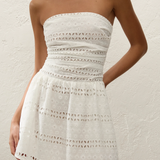 Faithfull - Roja Mini Dress Rosa Broderie White