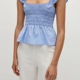 Faithfull - Eudora Top Micro Gingham Soft Blue