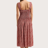 Faithfull - Yerres Midi Dress Peony Stamp Garnet