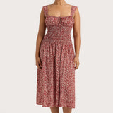 Faithfull - Yerres Midi Dress Peony Stamp Garnet