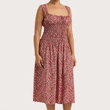 Faithfull - Yerres Midi Dress Peony Stamp Garnet