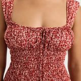 Faithfull - Yerres Midi Dress Peony Stamp Garnet