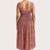 Faithfull - Yerres Midi Dress Peony Stamp Garnet